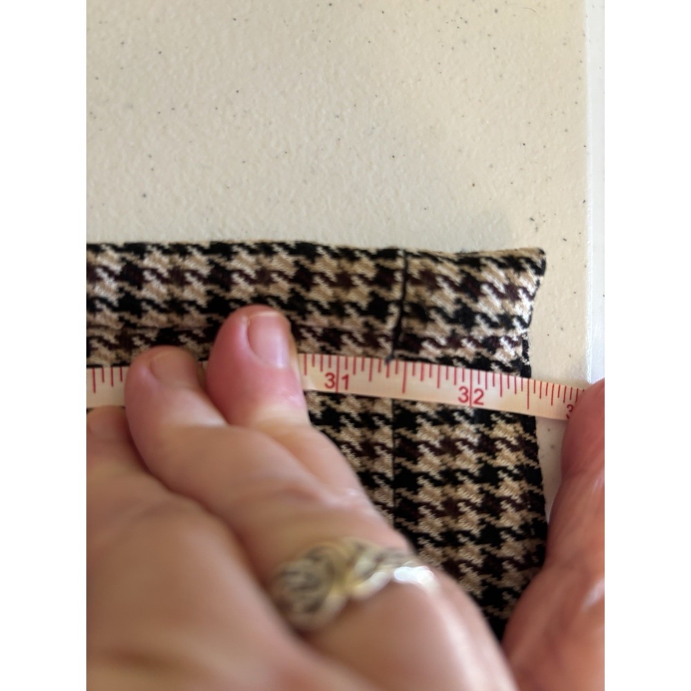 Forever 21 Men 36 Tan Black Cream Houndstooth Cargo-Inspired Knit Pants Straight - Picture 11 of 12